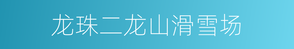 龙珠二龙山滑雪场的同义词