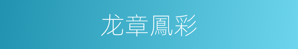 龙章鳳彩的意思