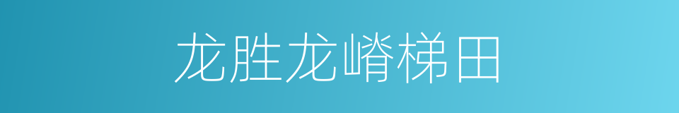 龙胜龙嵴梯田的同义词