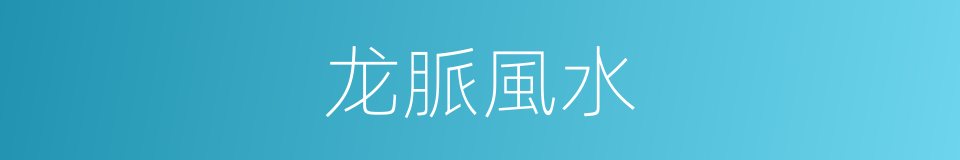 龙脈風水的同義詞