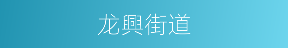 龙興街道的同義詞