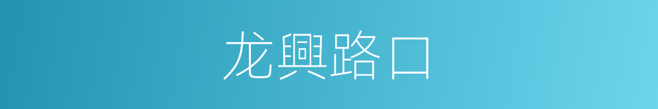 龙興路口的同義詞