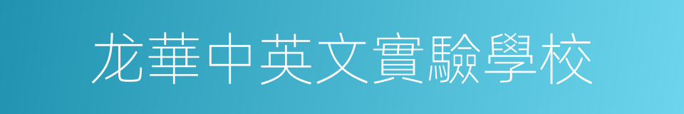 龙華中英文實驗學校的同義詞