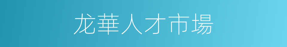 龙華人才市場的同義詞