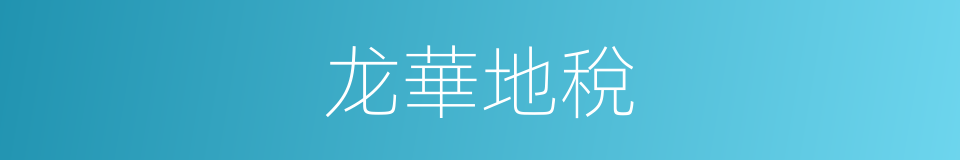 龙華地稅的同義詞