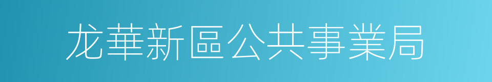 龙華新區公共事業局的同義詞