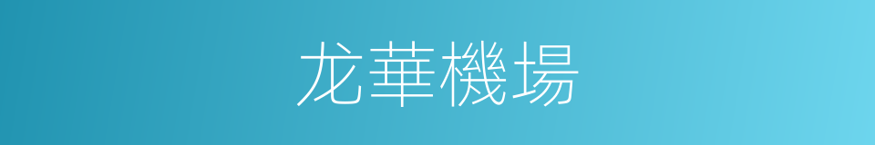 龙華機場的同義詞