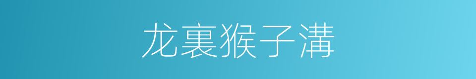 龙裏猴子溝的同義詞