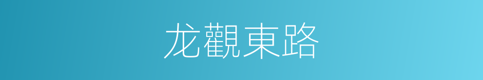 龙觀東路的同義詞