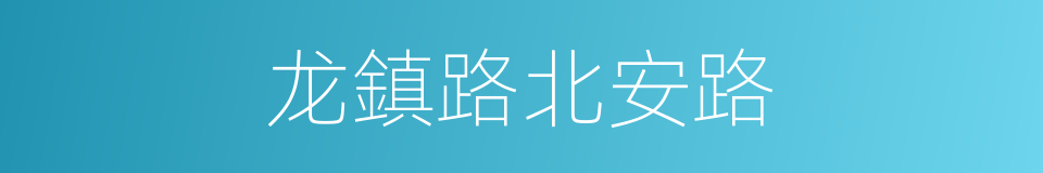 龙鎮路北安路的同義詞