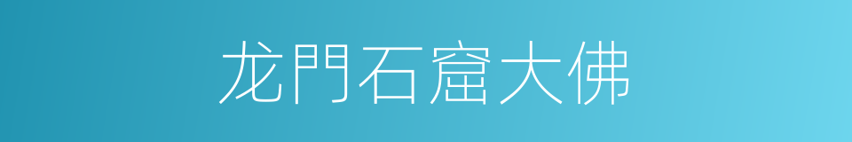 龙門石窟大佛的同義詞