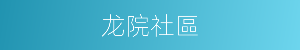 龙院社區的同義詞