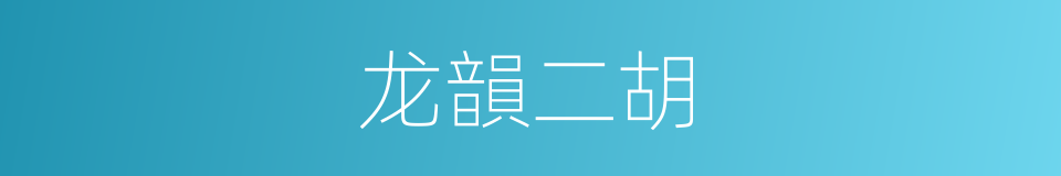 龙韻二胡的同義詞