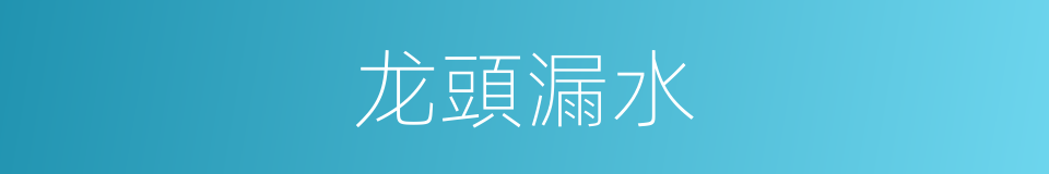 龙頭漏水的同義詞