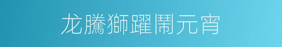 龙騰獅躍鬧元宵的同義詞