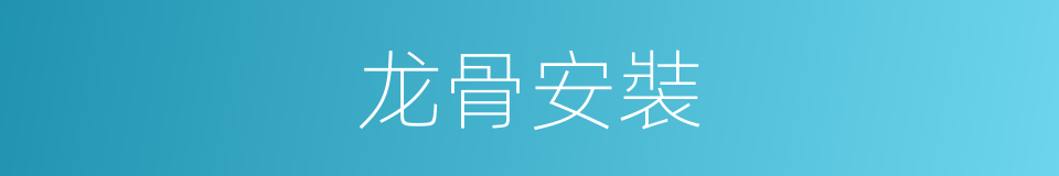 龙骨安裝的同義詞