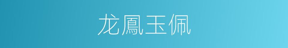 龙鳳玉佩的同義詞