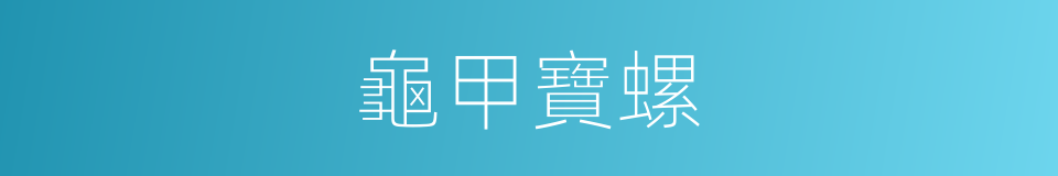 龜甲寶螺的同義詞