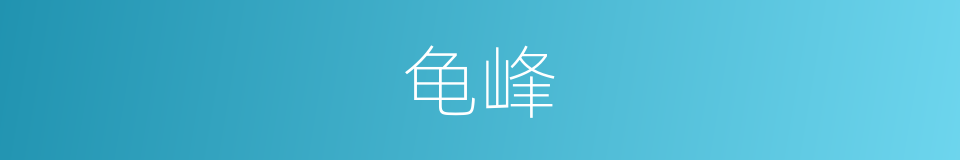 龟峰的意思