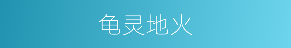 龟灵地火的同义词