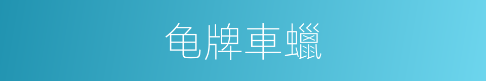 龟牌車蠟的同義詞