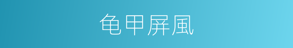 龟甲屏風的意思