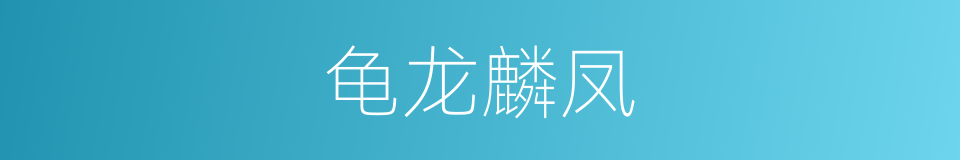 龟龙麟凤的意思
