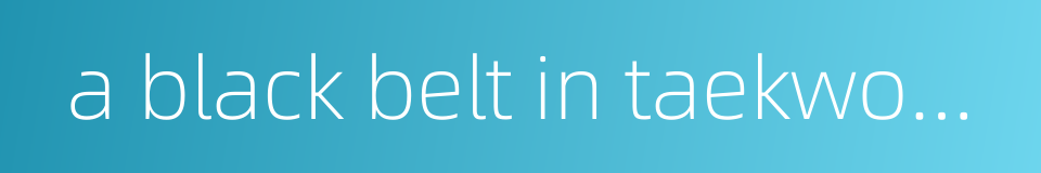 a black belt in taekwondo的同义词