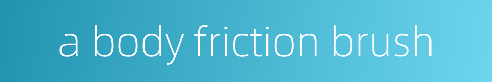 a body friction brush的同义词