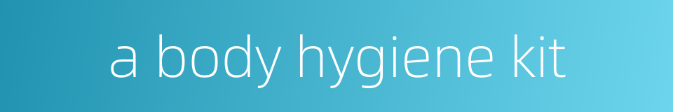 a body hygiene kit的同义词