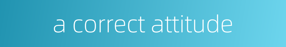 a correct attitude的同义词