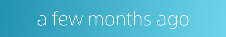 a few months ago的同义词