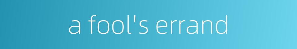 a fool's errand的同义词