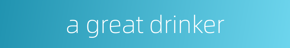a great drinker的同义词
