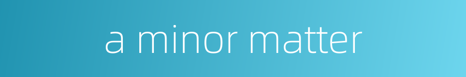 a minor matter的同义词