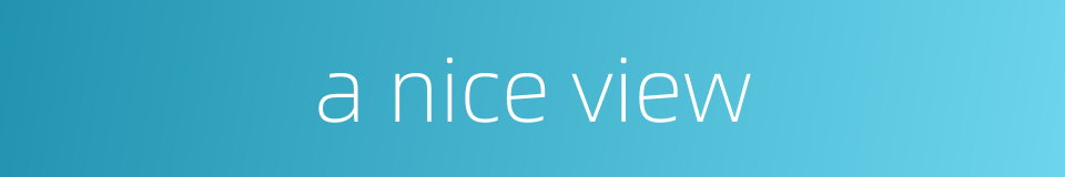 a nice view的同义词