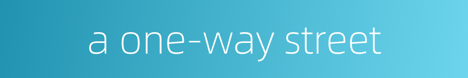 a one-way street的同义词