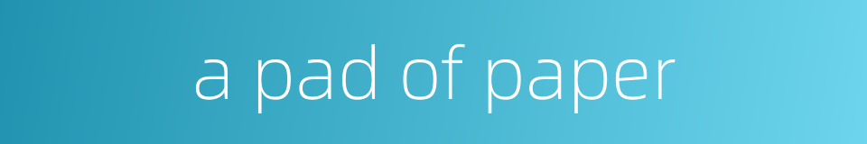 a pad of paper的同义词