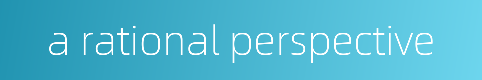 a rational perspective的同义词