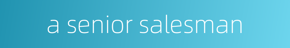 a senior salesman的同义词