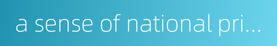 a sense of national pride的同义词