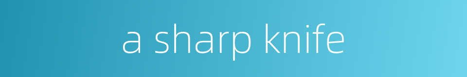 a sharp knife的同义词