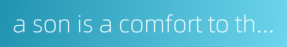 a son is a comfort to the mother的同义词