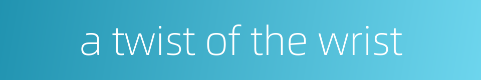 a twist of the wrist的同义词