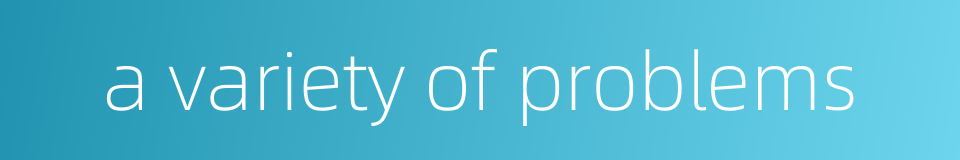 a variety of problems的同义词