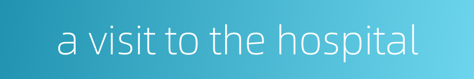 a visit to the hospital的同义词