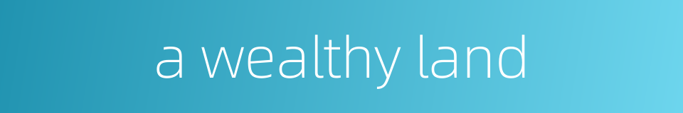 a wealthy land的同义词
