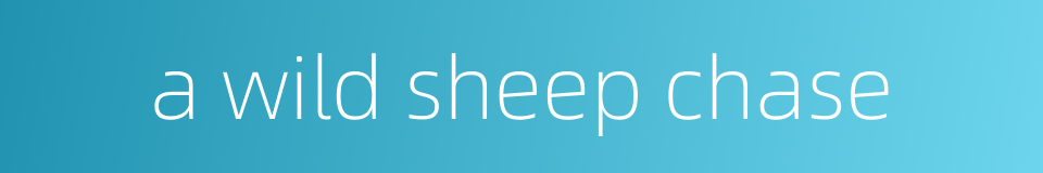 a wild sheep chase的同义词