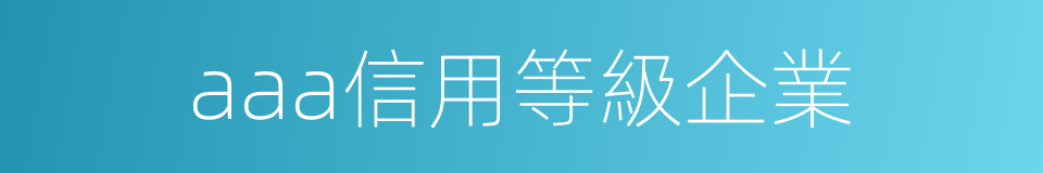 aaa信用等級企業的同義詞