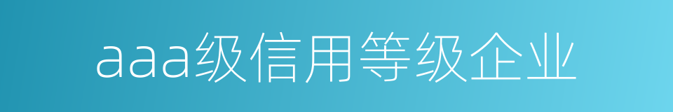 aaa级信用等级企业的同义词